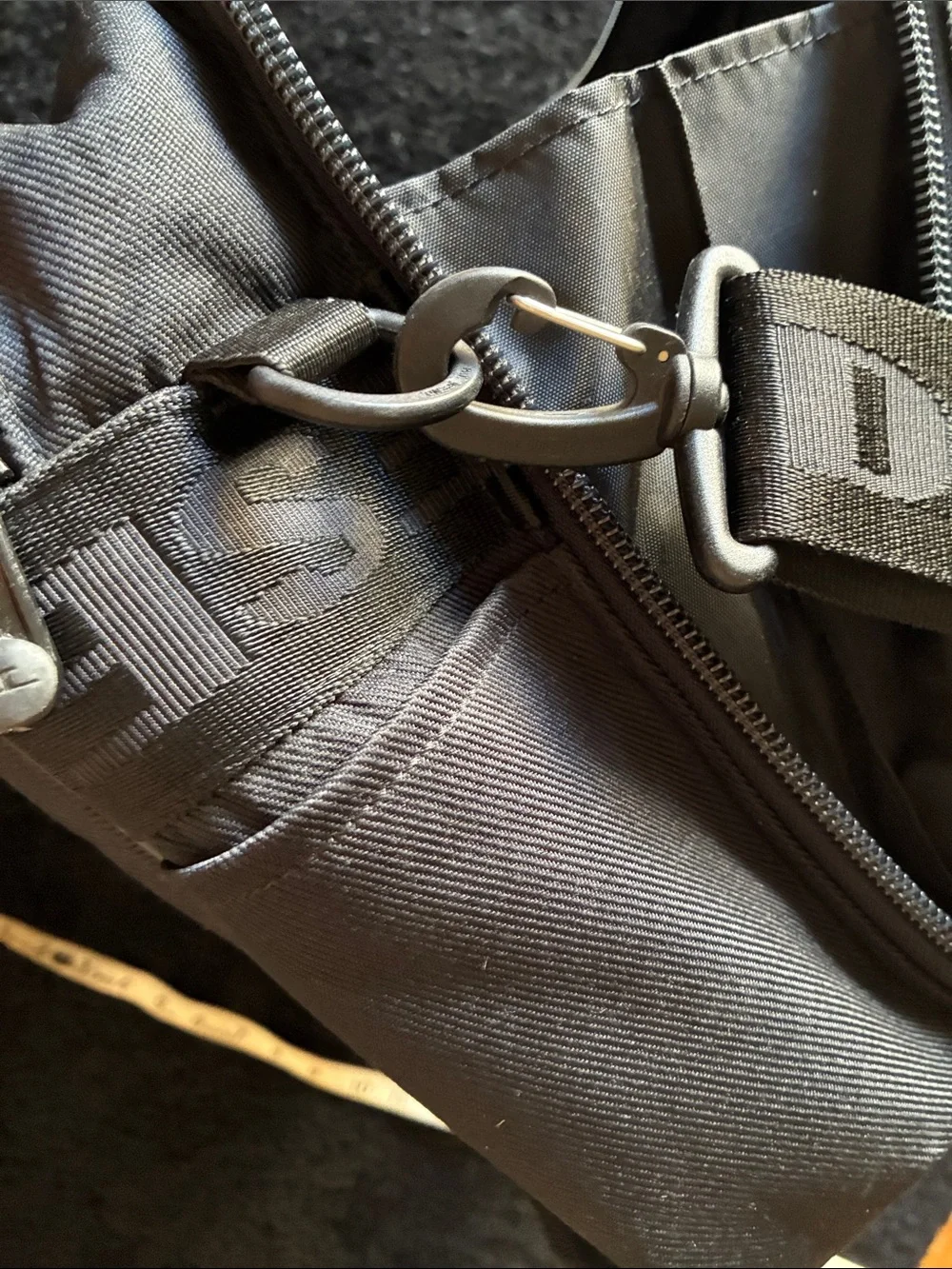 Diesel NWT Black Nylon Laptop Messenger Bag with Branded Strap approx 18”x12”